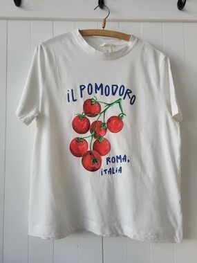 H&M White Crew Neck T‑Shirt